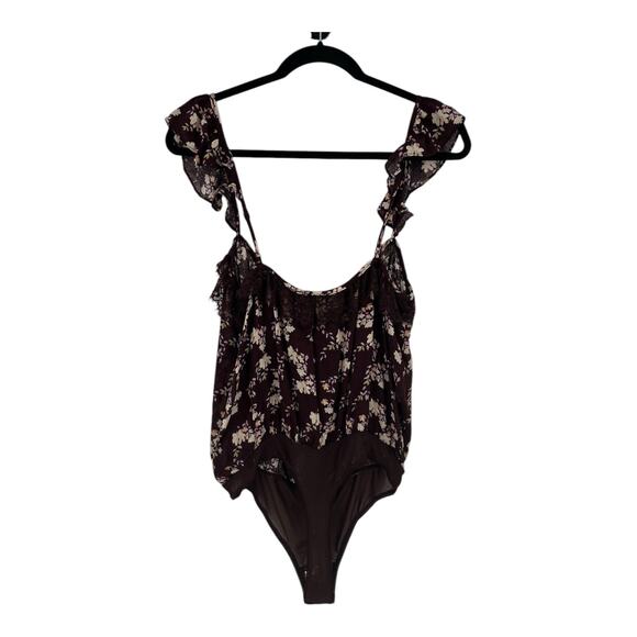 Free People bodysuit Take it away thong brown size Medium M - Picture 4 of 5